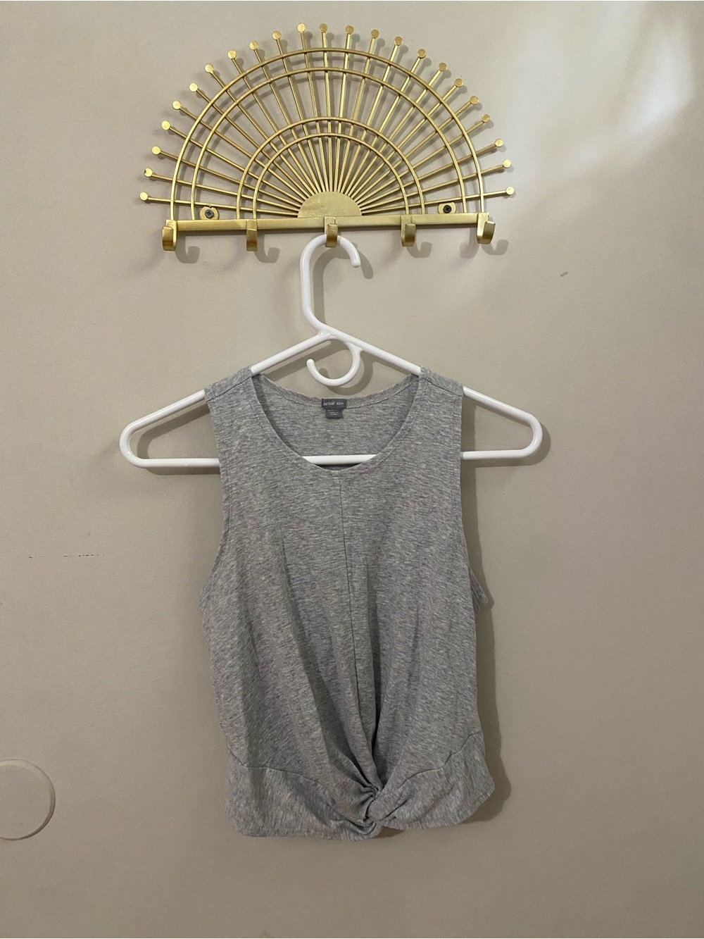 aerie Heather Gray Twist-Front Tank
